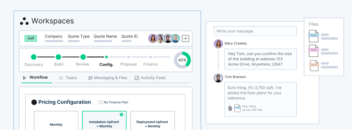 Workspaces dashboard and collaboration